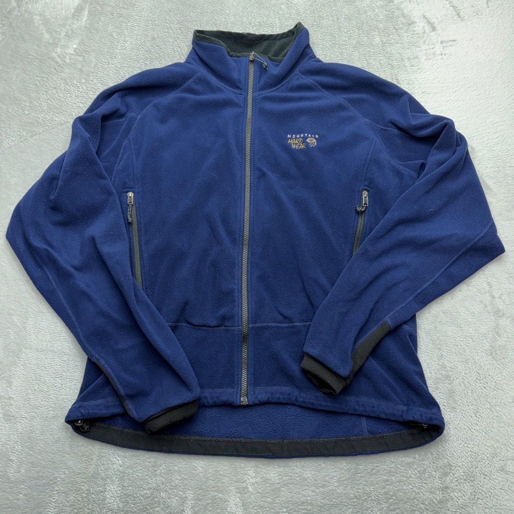 Mountain Hardwear Fleece Jacket Mens XL Blue Full Zip Outdoor Hiking Gorpcore